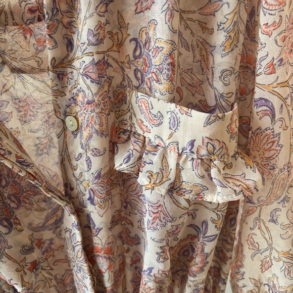 Misa Los Angeles Blush Pink Floral Maxi Dress Size XS / Boho Chic Prairie Style - Picture 7 of 7